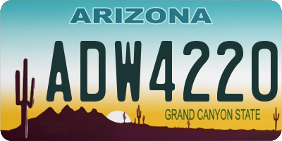 AZ license plate ADW4220