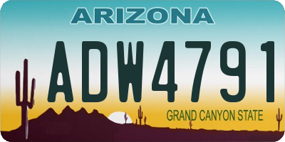 AZ license plate ADW4791