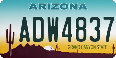 AZ license plate ADW4837