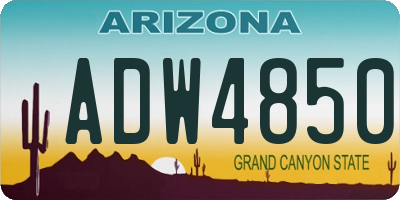 AZ license plate ADW4850