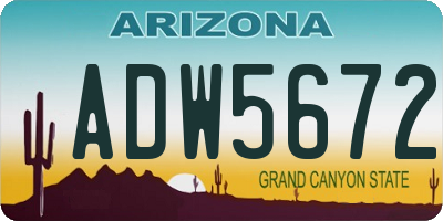AZ license plate ADW5672