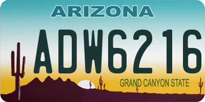 AZ license plate ADW6216