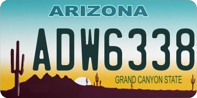 AZ license plate ADW6338