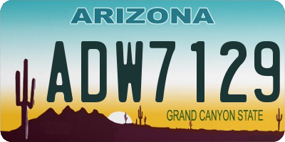 AZ license plate ADW7129