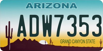 AZ license plate ADW7353