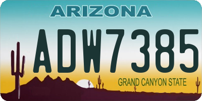 AZ license plate ADW7385