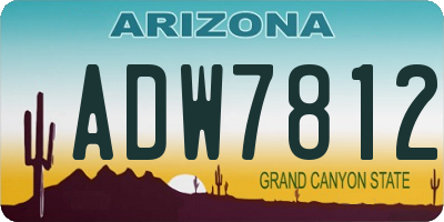 AZ license plate ADW7812