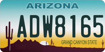 AZ license plate ADW8165