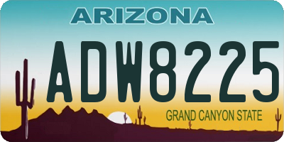 AZ license plate ADW8225