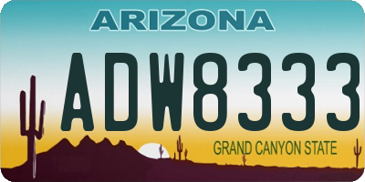 AZ license plate ADW8333