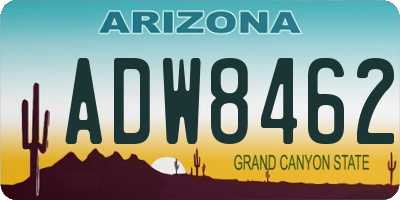 AZ license plate ADW8462