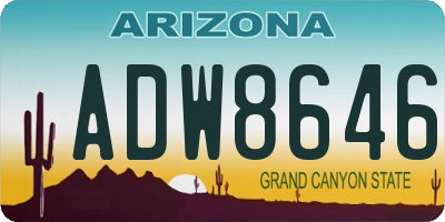 AZ license plate ADW8646