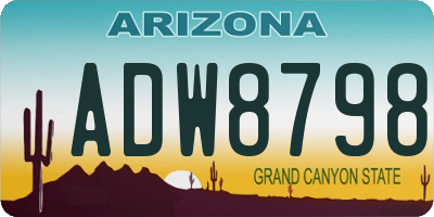 AZ license plate ADW8798