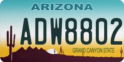 AZ license plate ADW8802