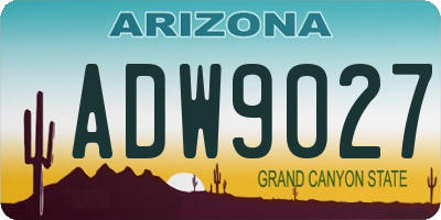 AZ license plate ADW9027