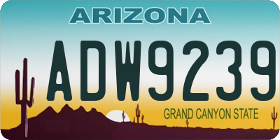 AZ license plate ADW9239