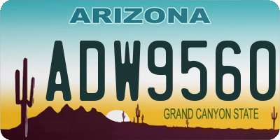 AZ license plate ADW9560