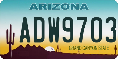 AZ license plate ADW9703