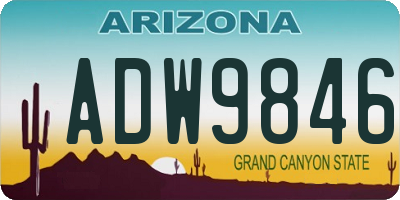 AZ license plate ADW9846