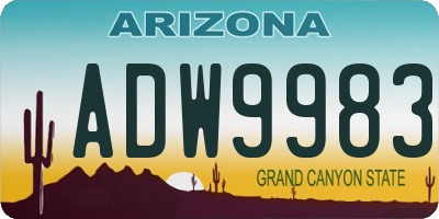 AZ license plate ADW9983