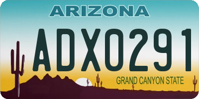 AZ license plate ADX0291