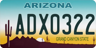 AZ license plate ADX0322