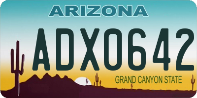 AZ license plate ADX0642