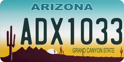 AZ license plate ADX1033