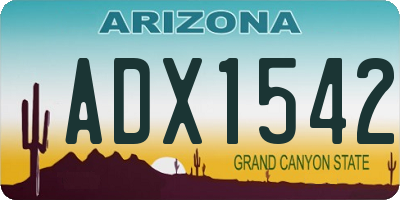 AZ license plate ADX1542