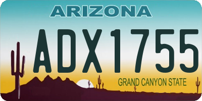 AZ license plate ADX1755