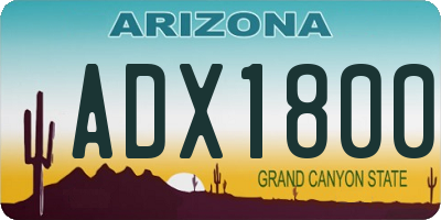 AZ license plate ADX1800