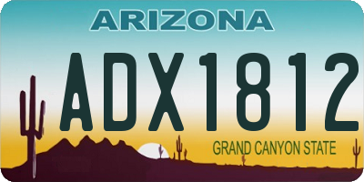 AZ license plate ADX1812