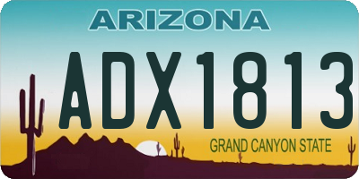 AZ license plate ADX1813