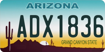 AZ license plate ADX1836