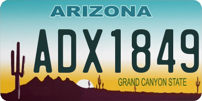 AZ license plate ADX1849