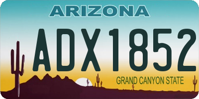 AZ license plate ADX1852