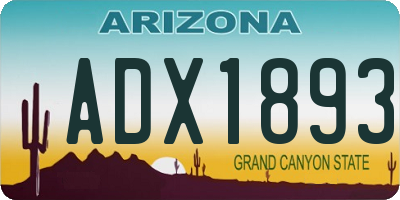 AZ license plate ADX1893