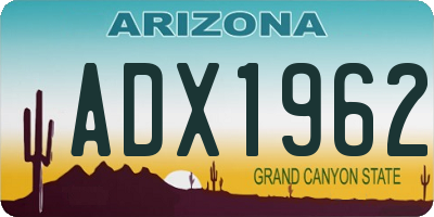 AZ license plate ADX1962