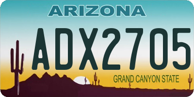 AZ license plate ADX2705