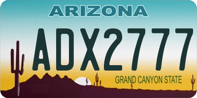 AZ license plate ADX2777