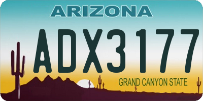 AZ license plate ADX3177