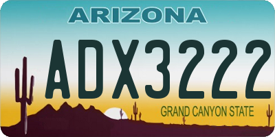 AZ license plate ADX3222
