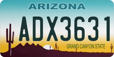 AZ license plate ADX3631