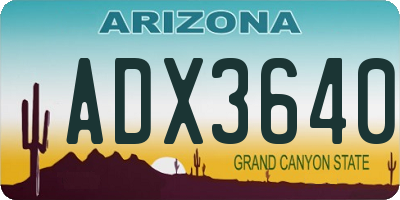 AZ license plate ADX3640