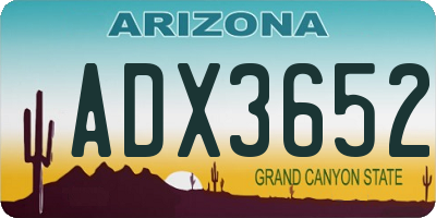 AZ license plate ADX3652