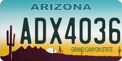 AZ license plate ADX4036