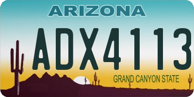 AZ license plate ADX4113