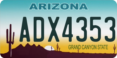 AZ license plate ADX4353