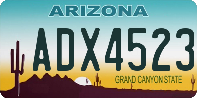 AZ license plate ADX4523