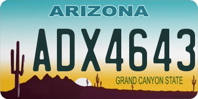 AZ license plate ADX4643